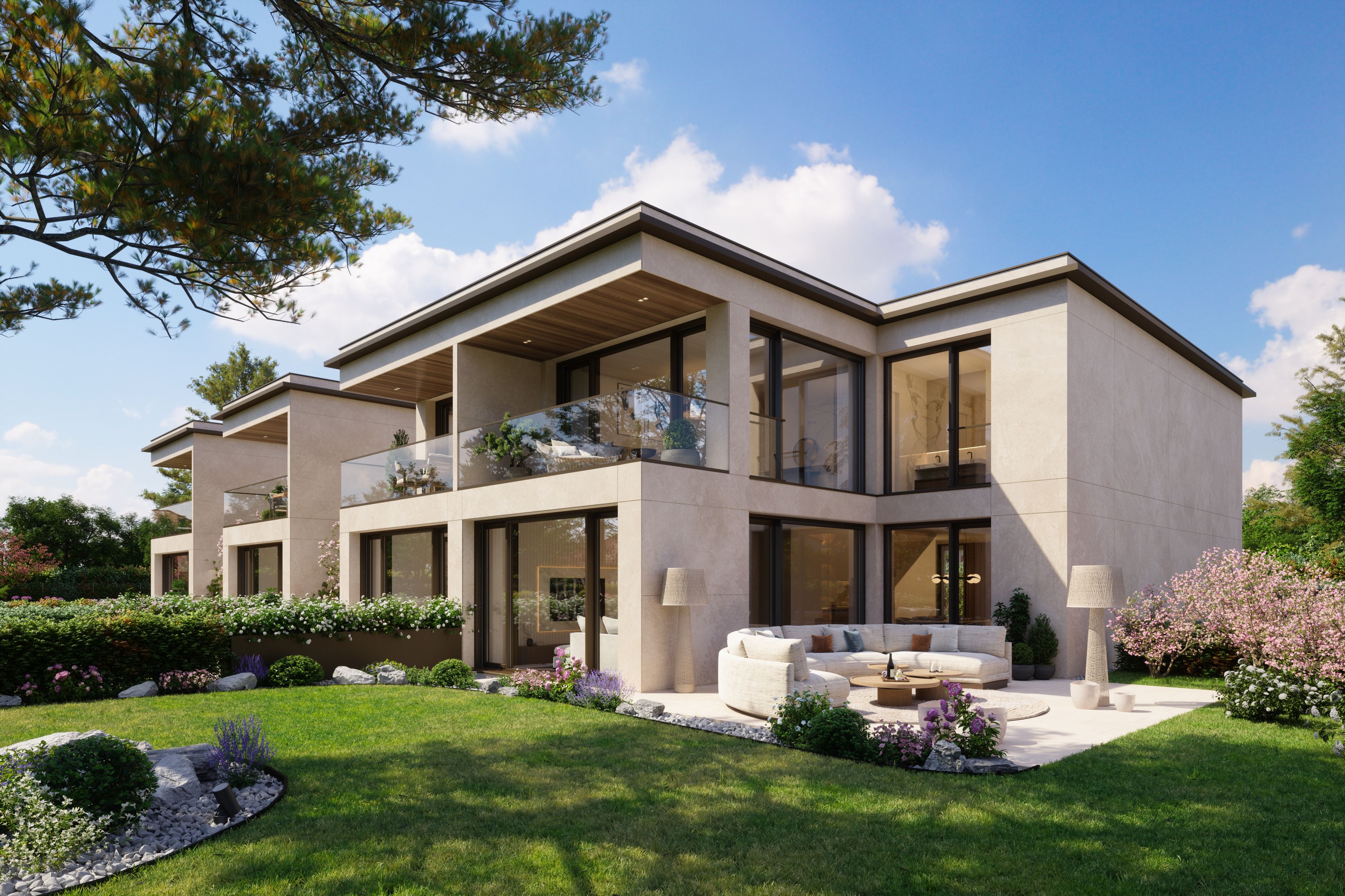 Villas Aurea Lully - vue aérienne de la situation à Lully