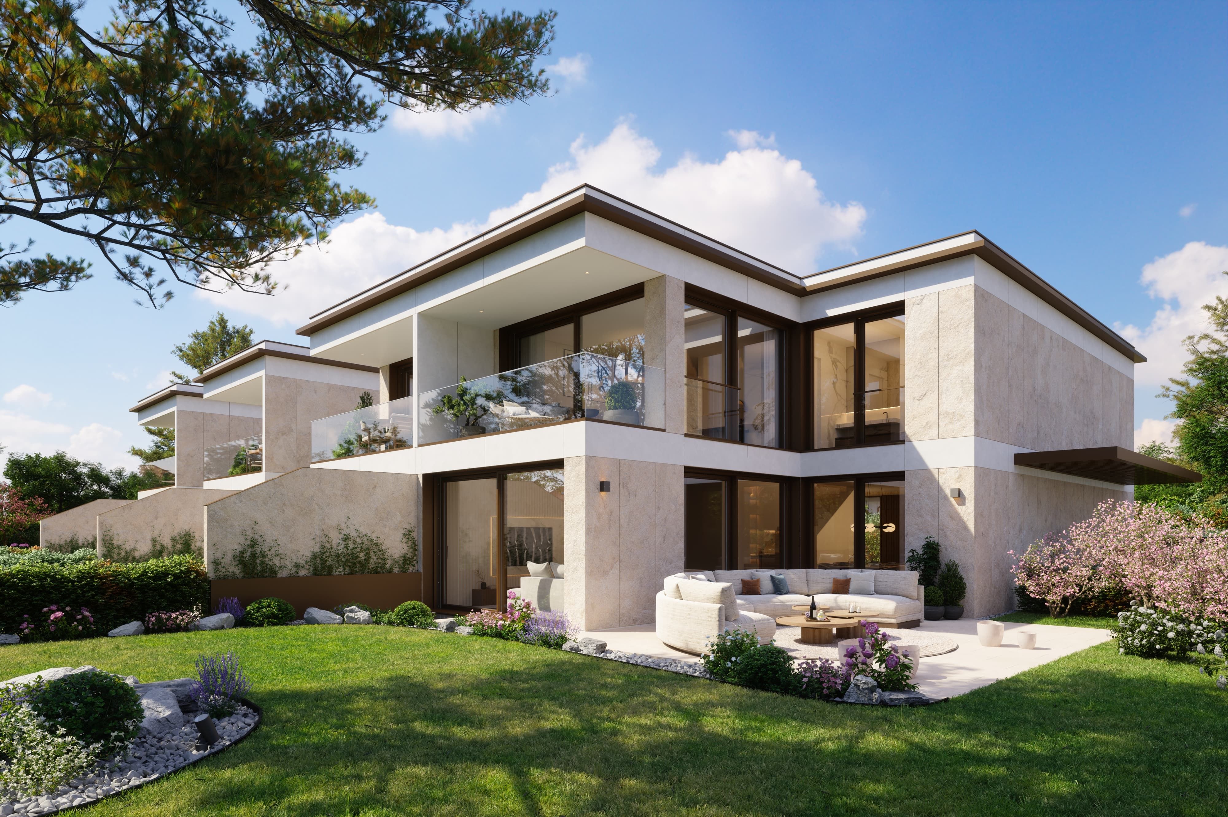 Villas Aurea Lully - vue aérienne de la situation à Lully