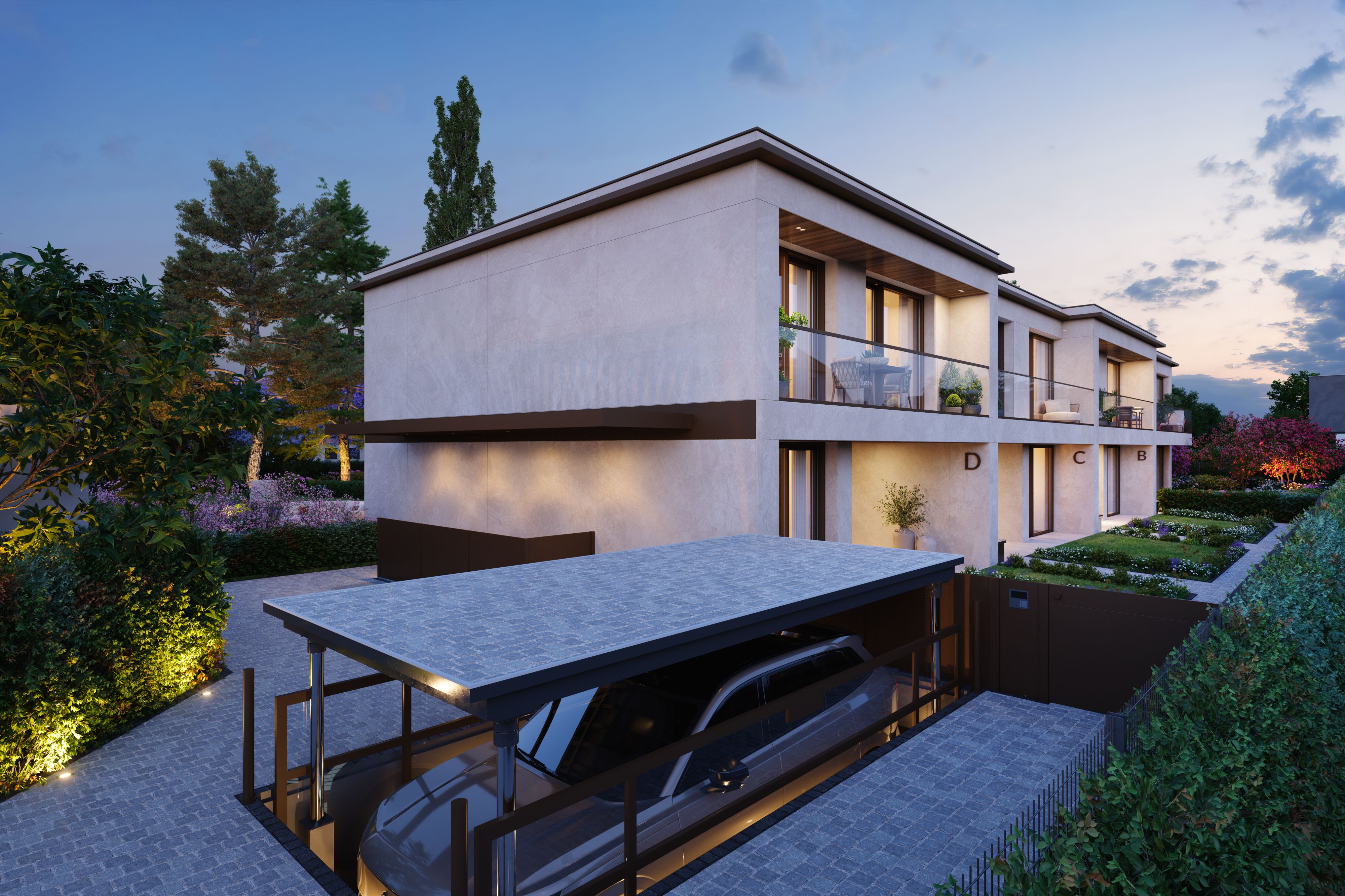 Villas Aurea Lully - vue extérieure des villas avec jardins